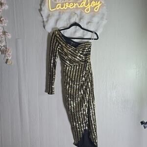 Lulus Sequin Bodycon Gown XS Holiday Christmas Cocktail Prom Formal Wedding